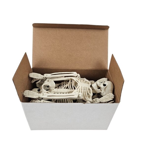 Skeletons Set of 4 Hanging Posable 16 in Full Body Halloween Decor Plastic - Picture 2 of 13